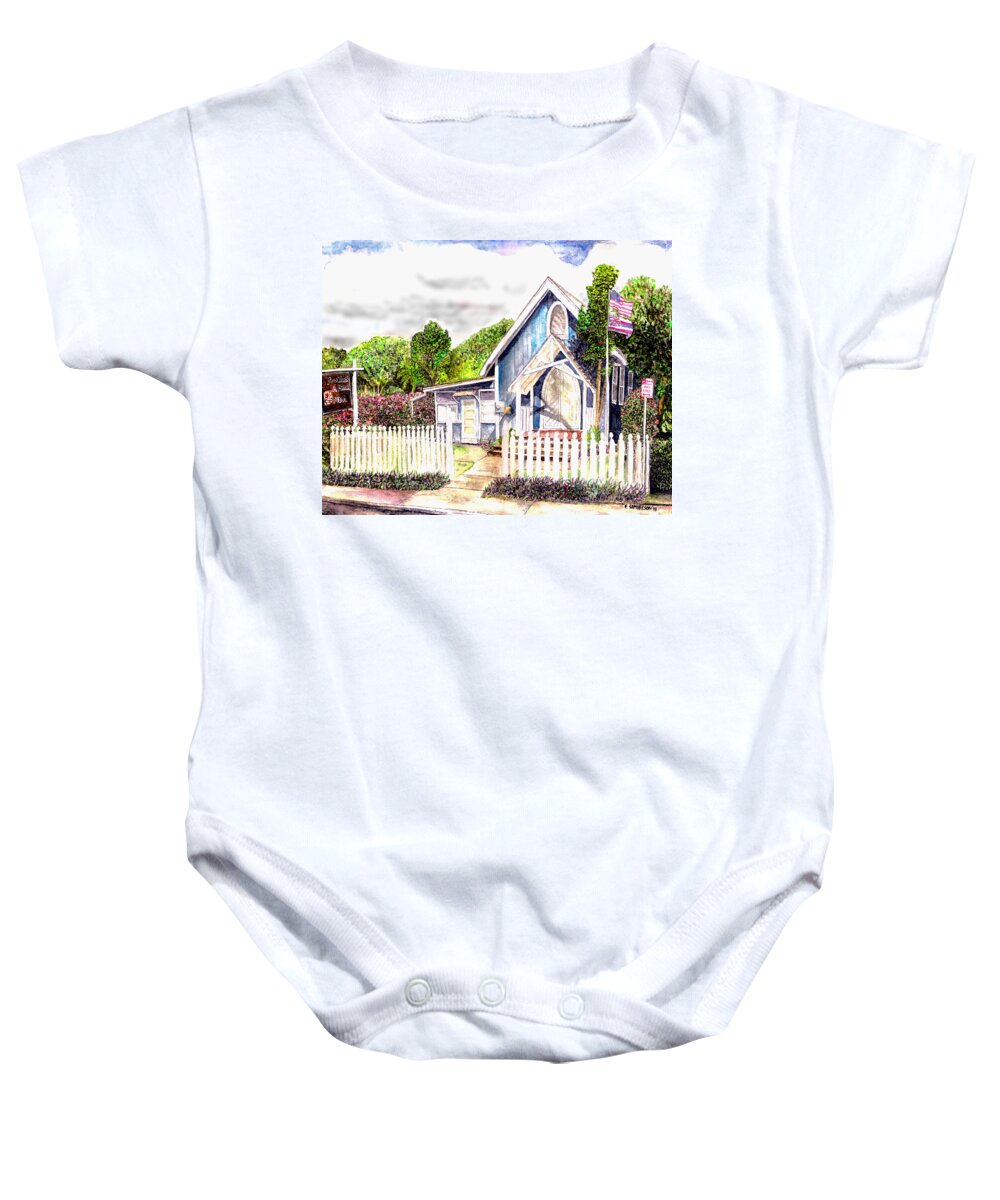Ywam Maui Baby Onesie featuring the painting The Way Inn by Eric Samuelson