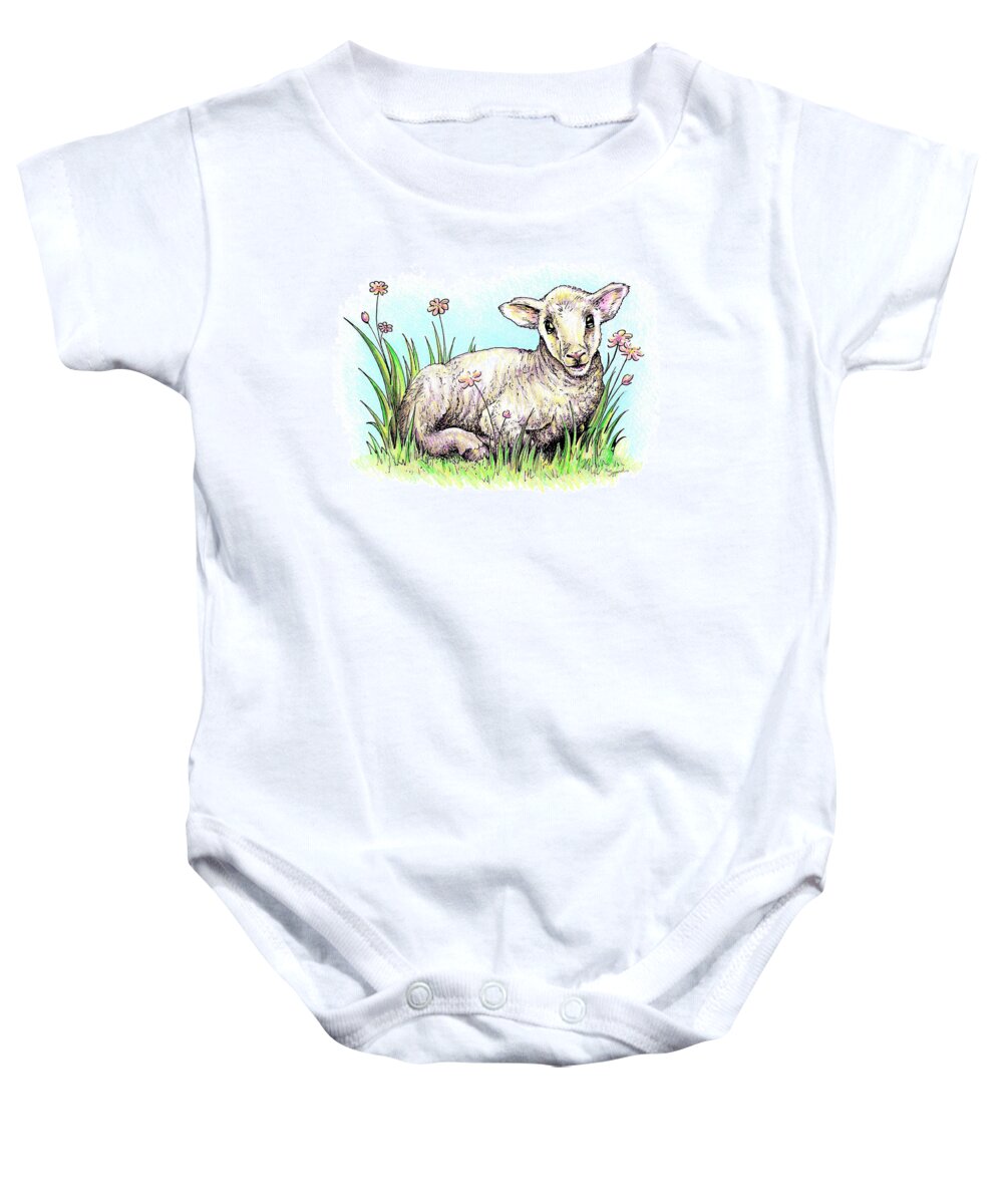 Yearling Baby Onesie featuring the drawing The Yearling Part II by Sipporah Art and Illustration