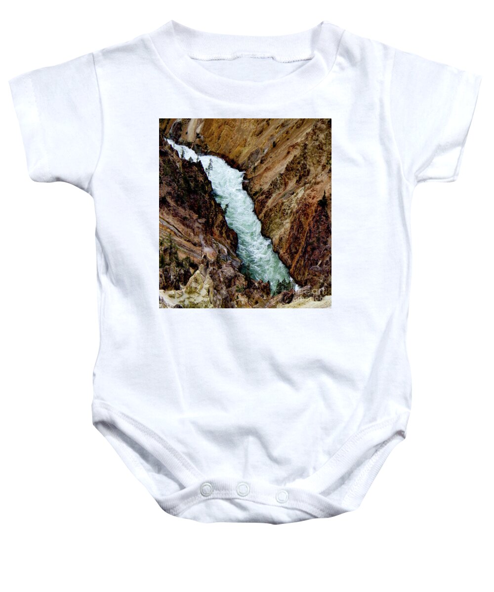 Landscape Baby Onesie featuring the photograph The Yellowstone by Adam Morsa