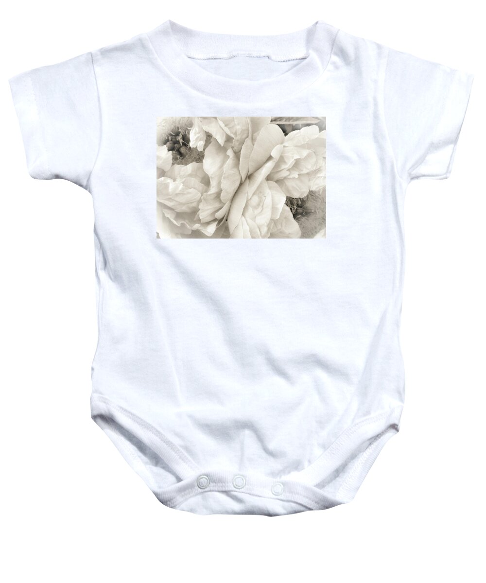 Sepia Baby Onesie featuring the photograph These Flowers Will Never Fade by Lynn Wohlers