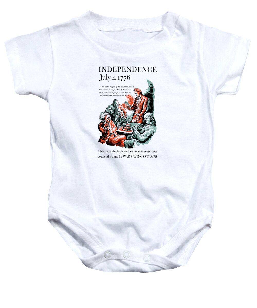 Wwii Baby Onesie featuring the mixed media They Kept The Faith - WW2 by War Is Hell Store