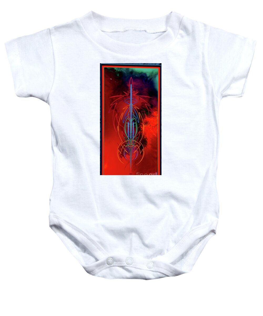 Hot Rod Culture Baby Onesie featuring the painting They like red by Alan Johnson