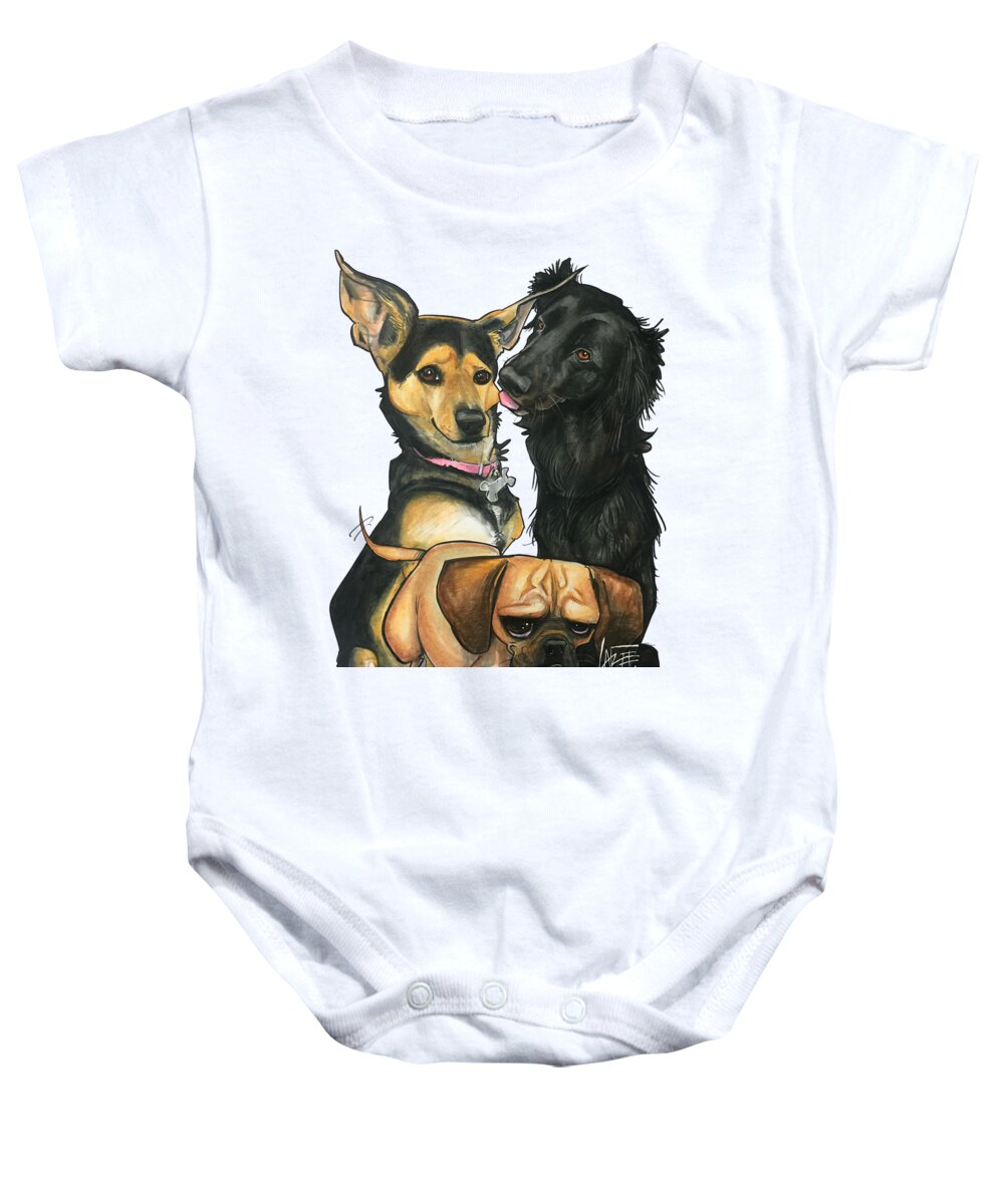 Thompson 3932 Baby Onesie featuring the drawing Thompson 3932 by Canine Caricatures By John LaFree