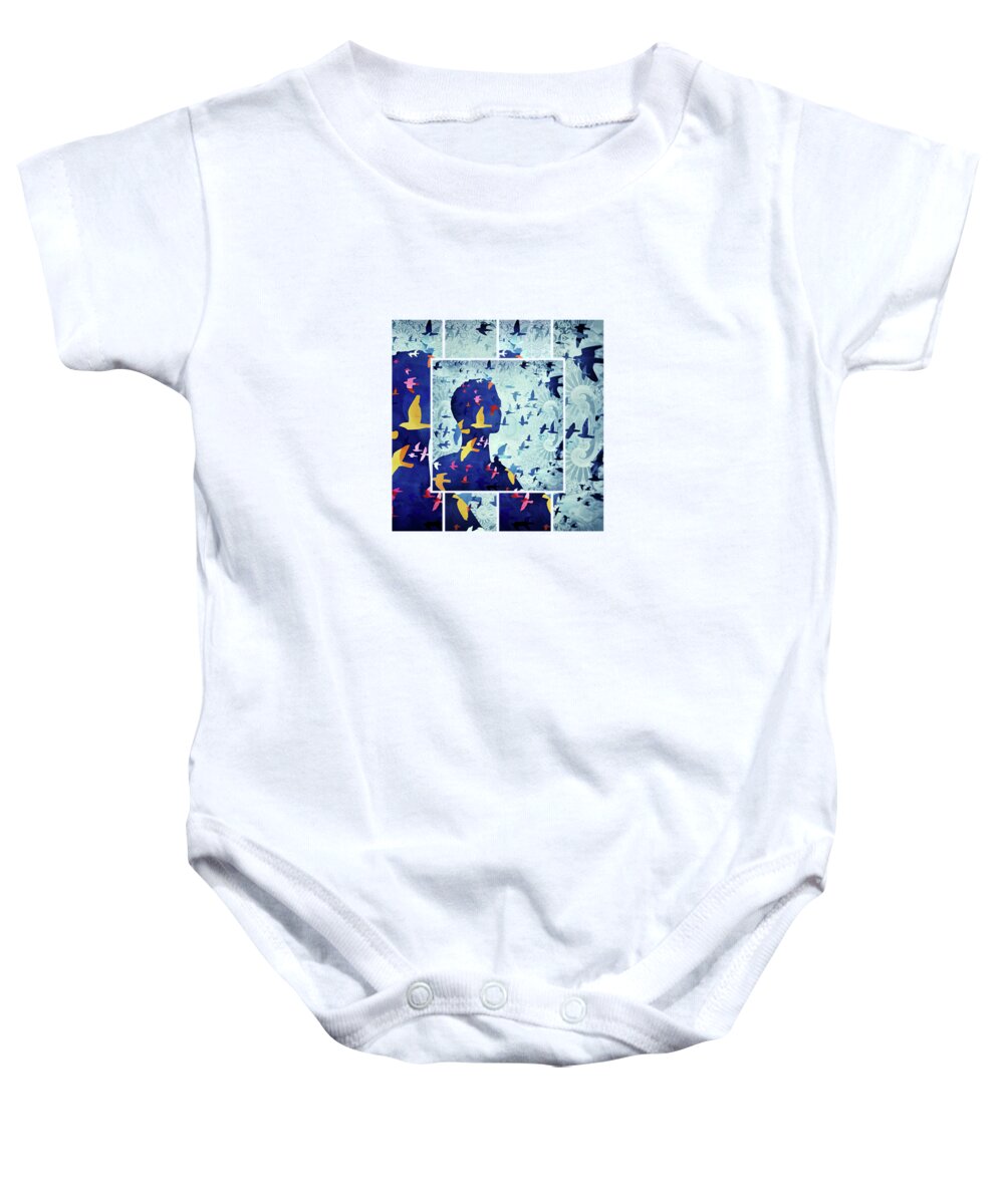 Flock Baby Onesie featuring the digital art Thought by Katherine Smit