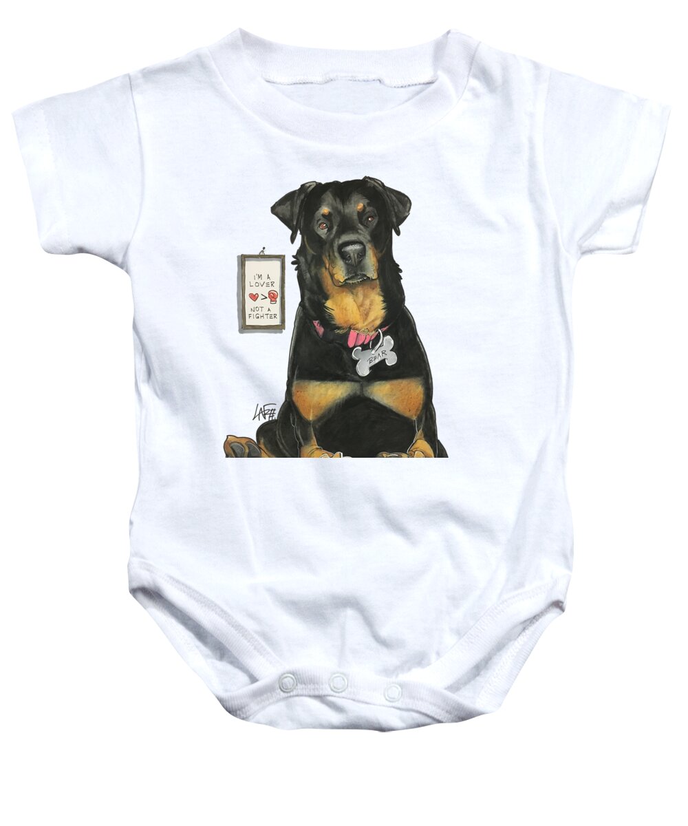 Rottweiler Baby Onesie featuring the drawing Tilakamonkul 7-1327 by Canine Caricatures By John LaFree