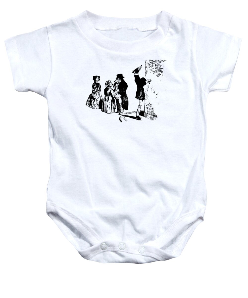 Grandville Baby Onesie featuring the digital art Town Square Grandville Transparent Background by Barbara St Jean