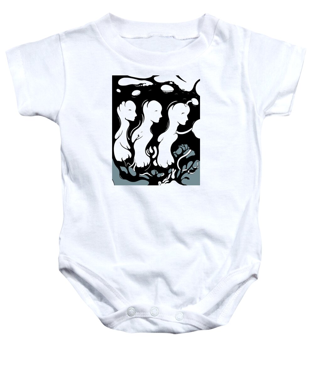 Branch Baby Onesie featuring the digital art Trilogy by Craig Tilley