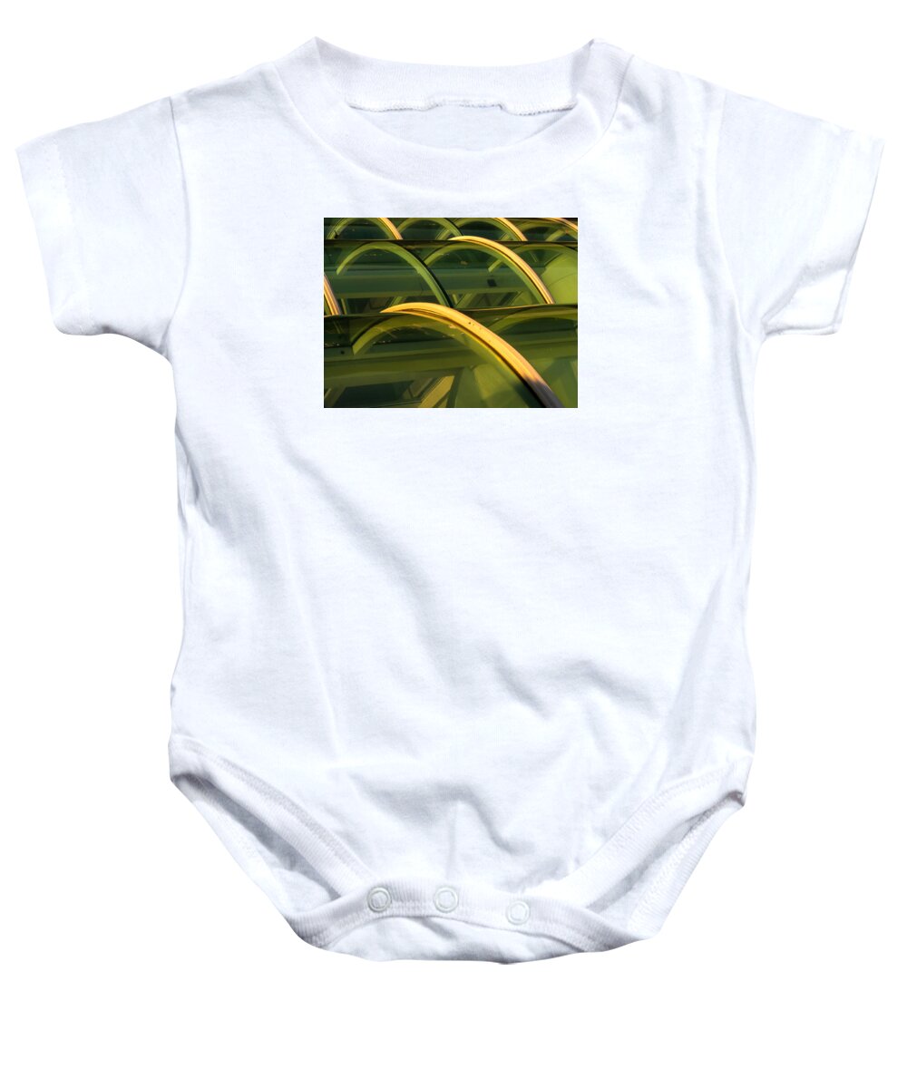 Skylight. Green Glass Baby Onesie featuring the photograph Triple Skylight by Gary Karlsen