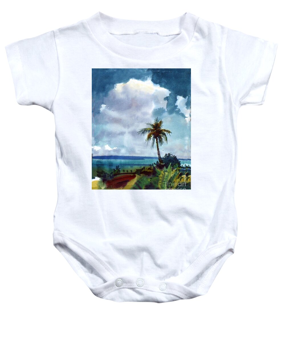 Tropic Baby Onesie featuring the painting Tropical Afternoon by Donald Maier