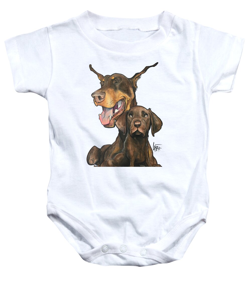 Trostle Baby Onesie featuring the drawing Trostle, 4014 by Canine Caricatures By John LaFree