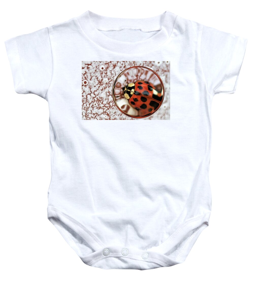 Digital Art Baby Onesie featuring the digital art Through The Looking Glass by Tracey Lee Cassin