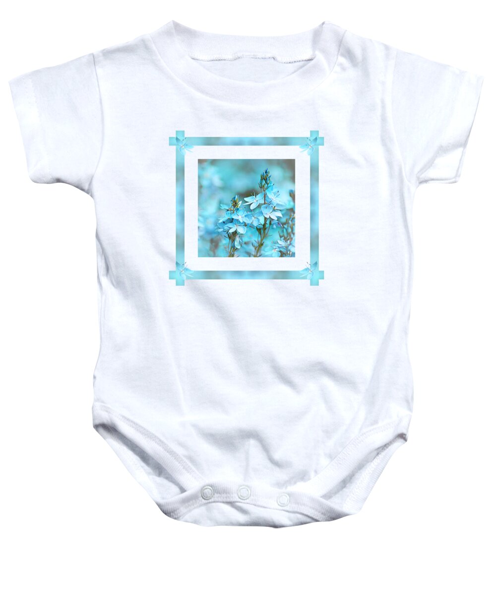 Turquoise Flowers Baby Onesie featuring the photograph Turquoise Ribbons by Gill Billington