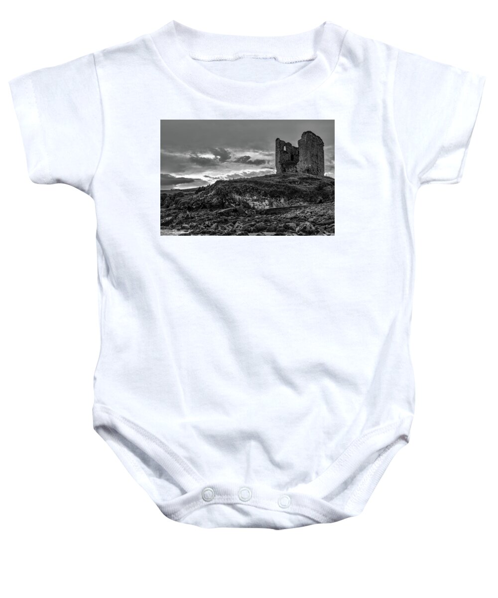 Castle Baby Onesie featuring the photograph Upcomming Myth BW #e8 by Leif Sohlman