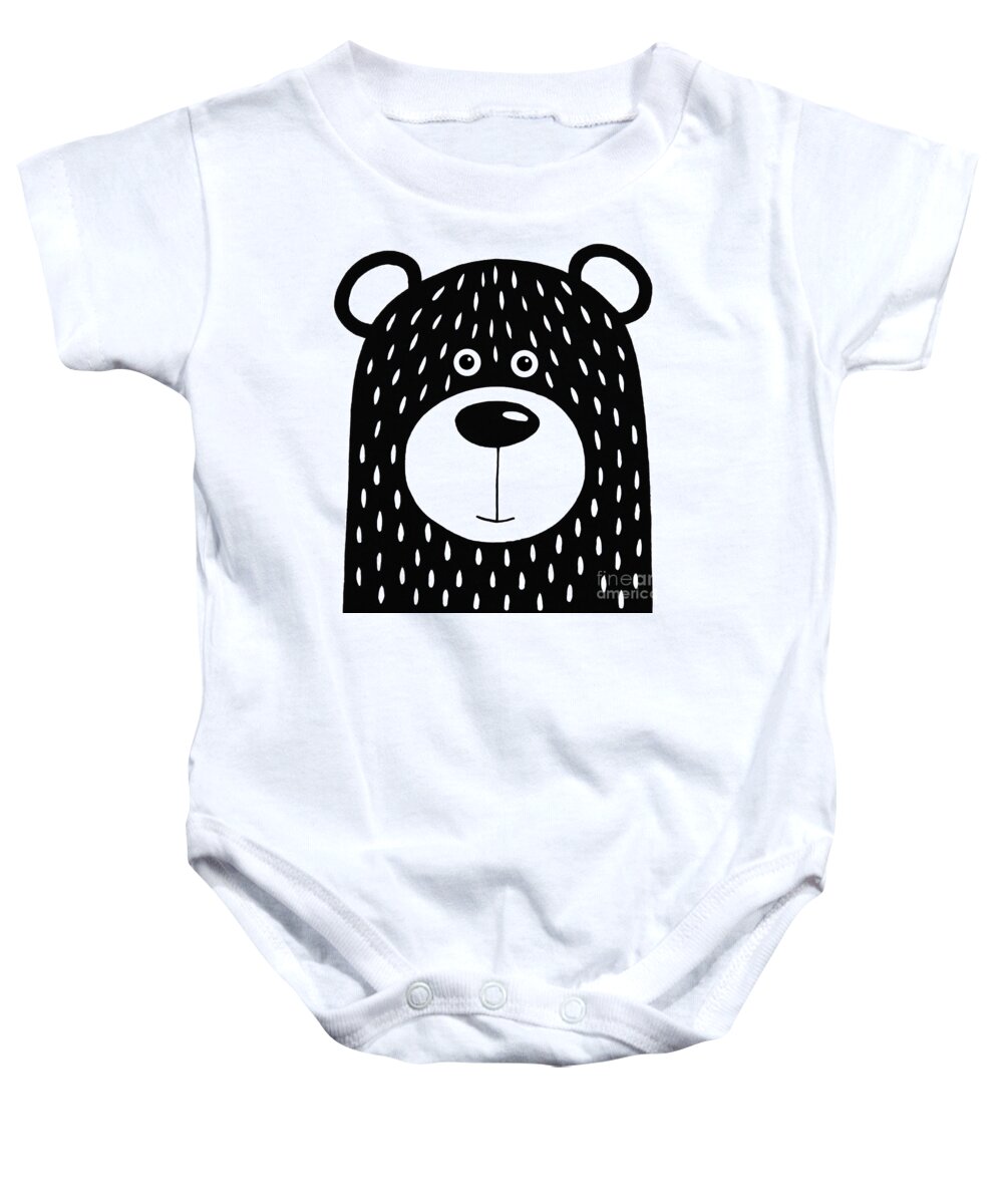 Bear Baby Onesie featuring the painting Vanilla Bear by Lucia Stewart
