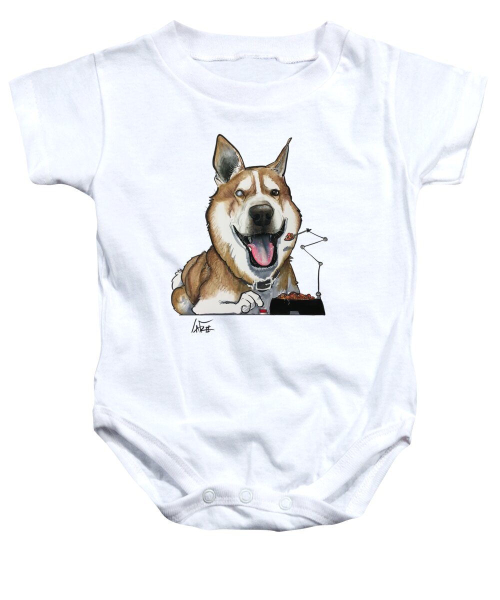 Vca Baby Onesie featuring the drawing VCA Carreno by Canine Caricatures By John LaFree