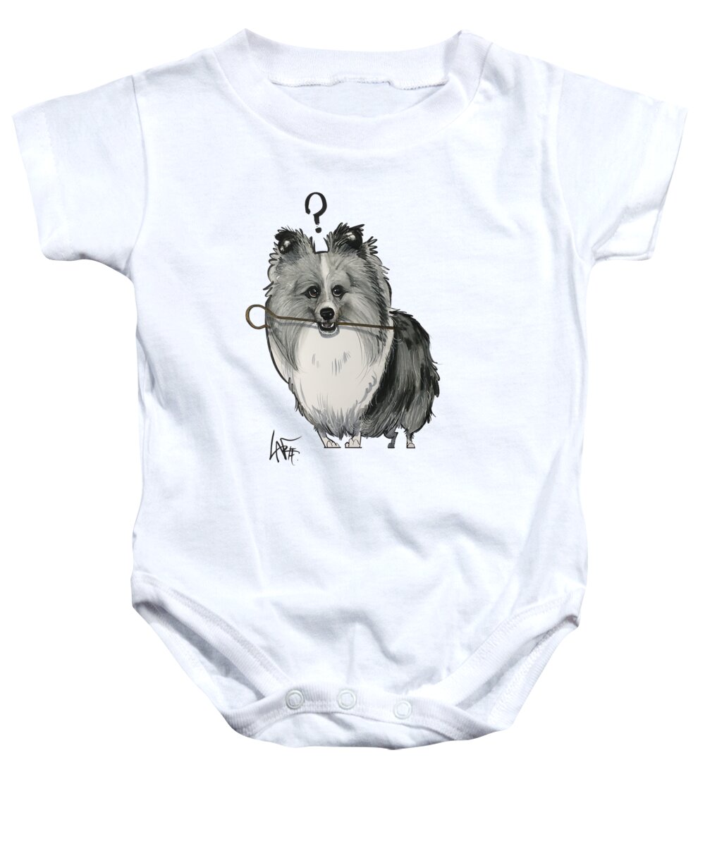 Vca Baby Onesie featuring the drawing VCA Wendt by Canine Caricatures By John LaFree