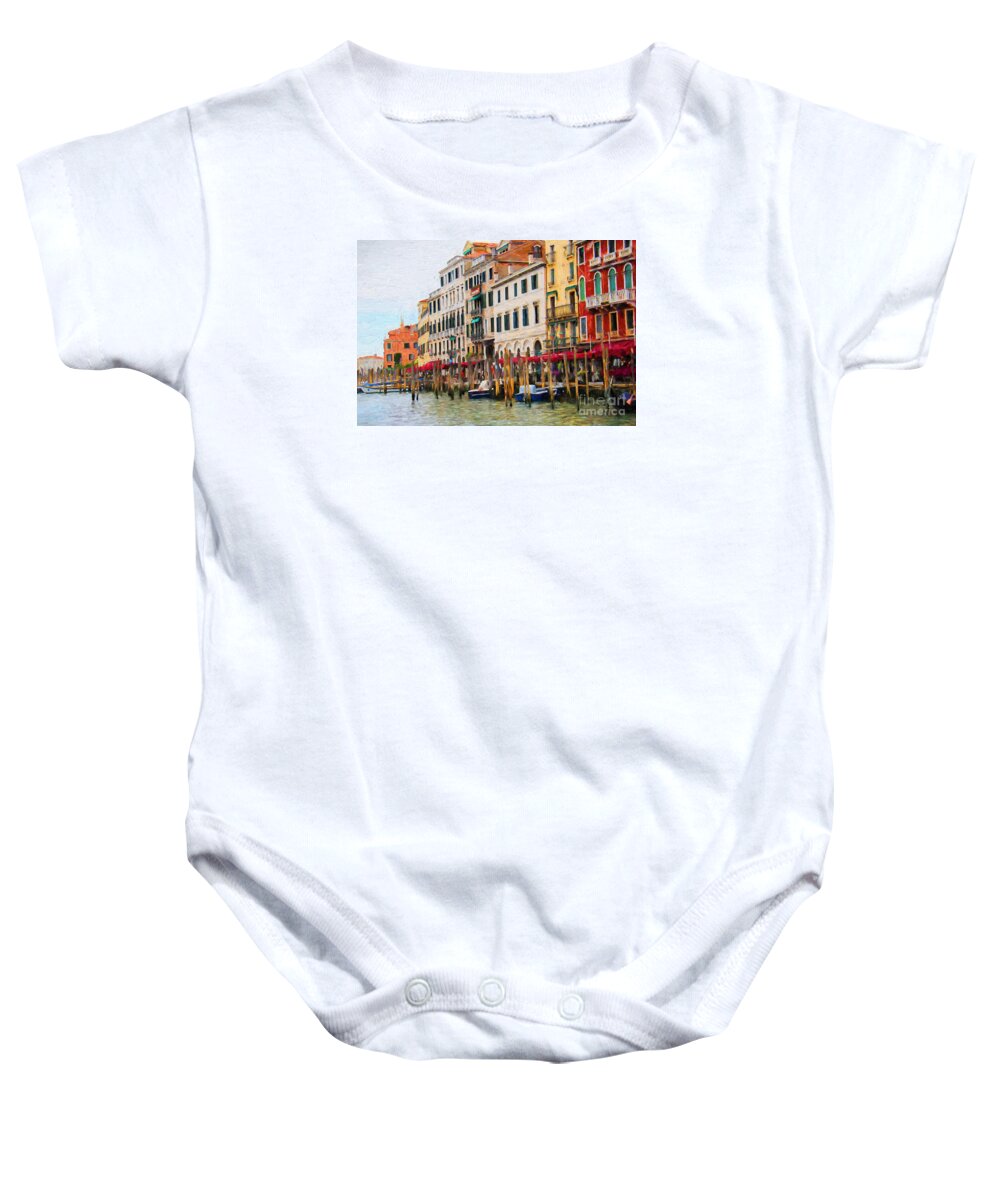 Getaway Baby Onesie featuring the digital art Venezia by Mariola Bitner