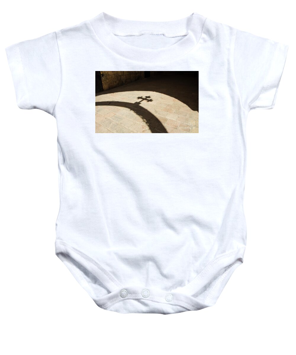Christian Art Baby Onesie featuring the photograph Via Dolorosa 9th Station by Adriana Zoon