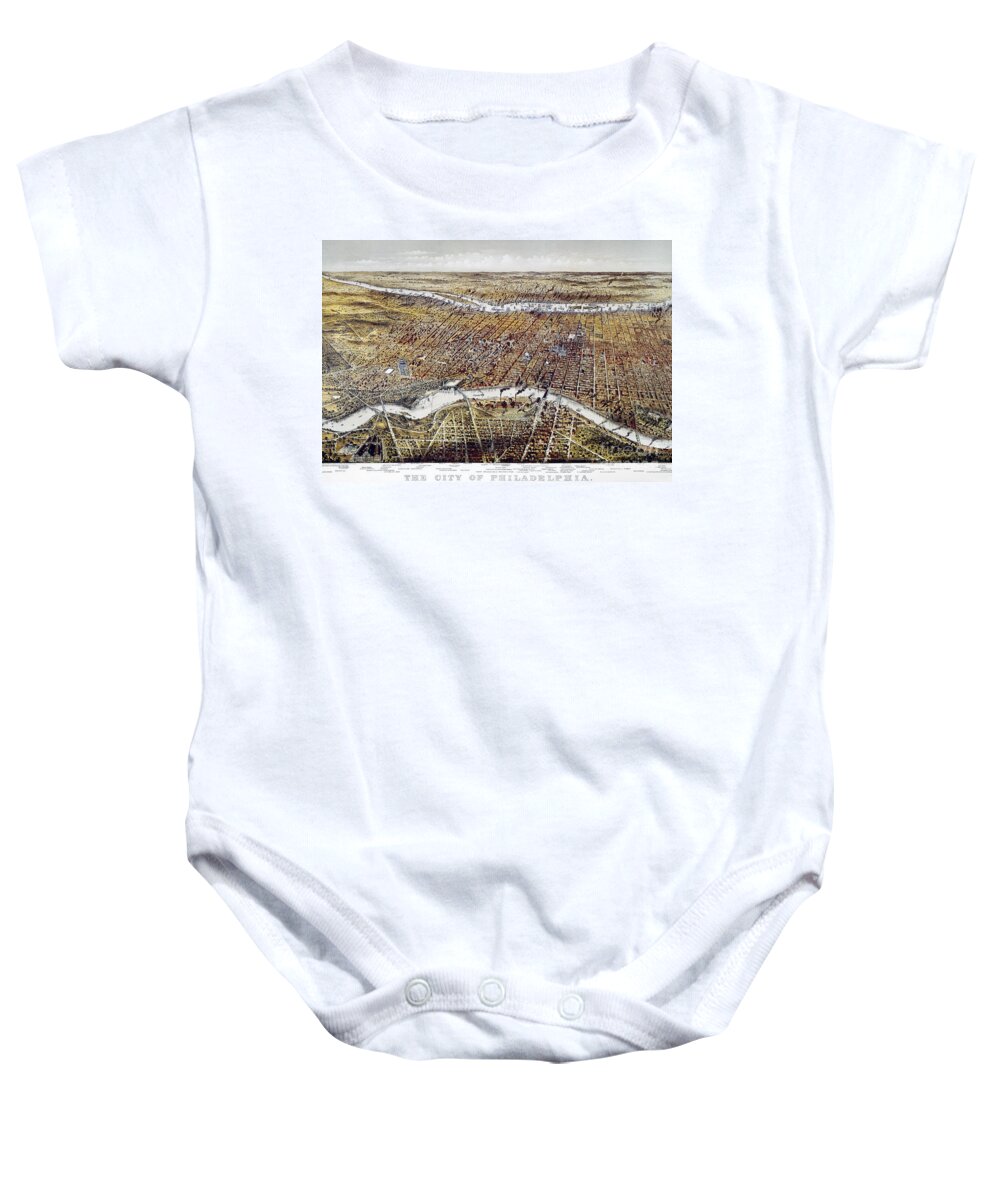 1875 Baby Onesie featuring the photograph View Of Philadelphia by Granger