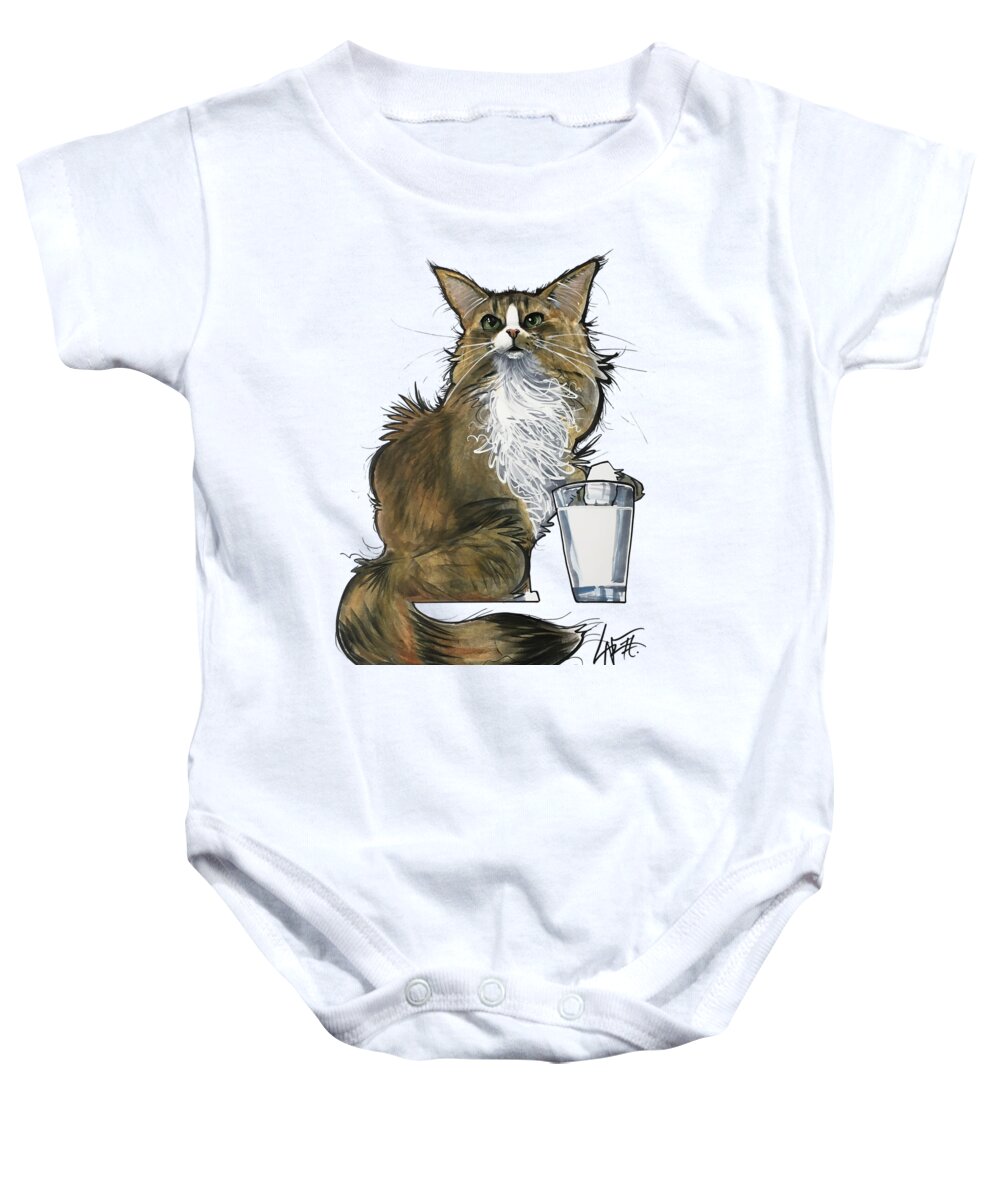 Cat Baby Onesie featuring the drawing Ward 3828 by Canine Caricatures By John LaFree