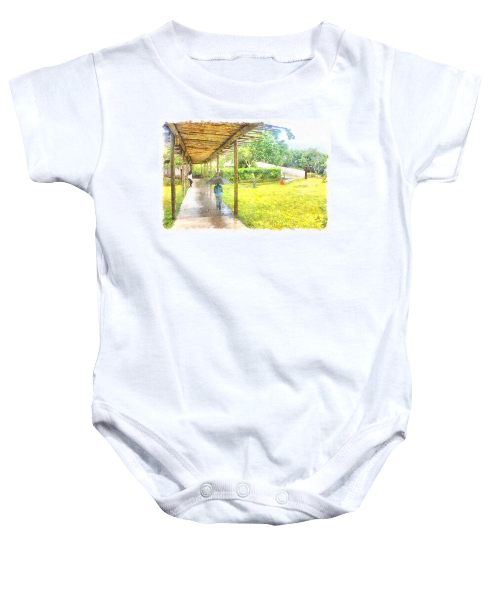 Girl Baby Onesie featuring the photograph Watching the rain by Ashish Agarwal