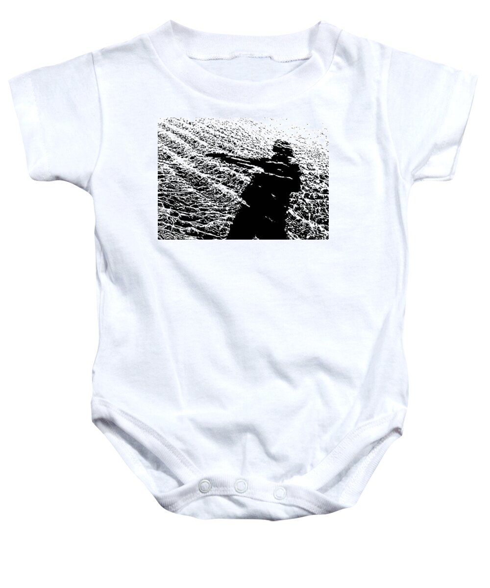 Black And White Baby Onesie featuring the photograph Water Babe by Ankya Klay