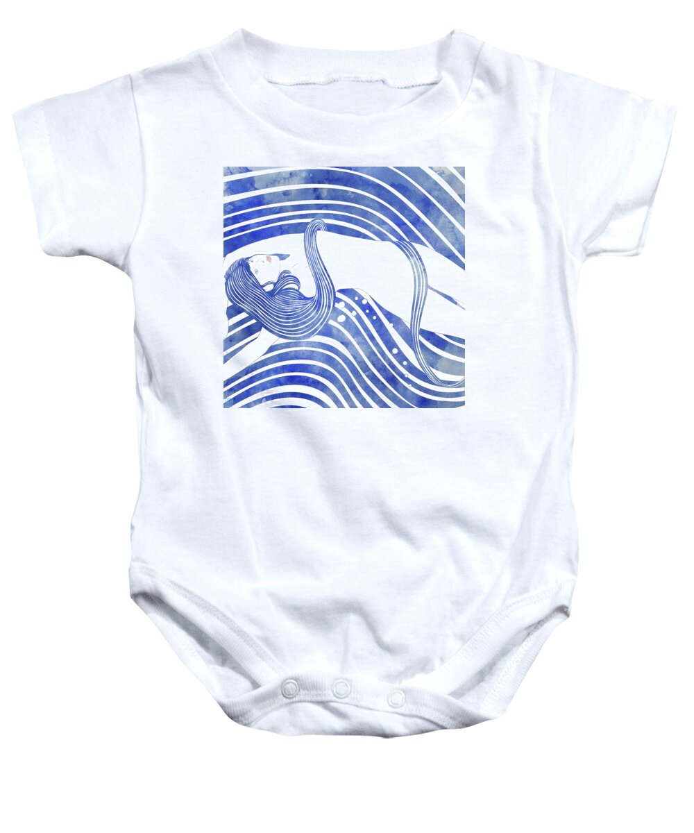 Beauty Baby Onesie featuring the mixed media Water Nymph LXI by Stevyn Llewellyn
