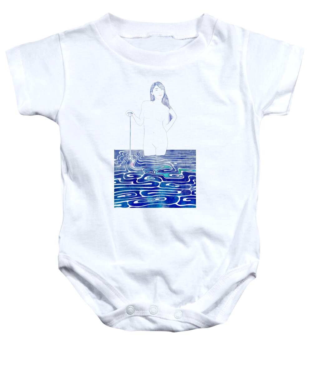 Beauty Baby Onesie featuring the mixed media Water Nymph XC by Stevyn Llewellyn