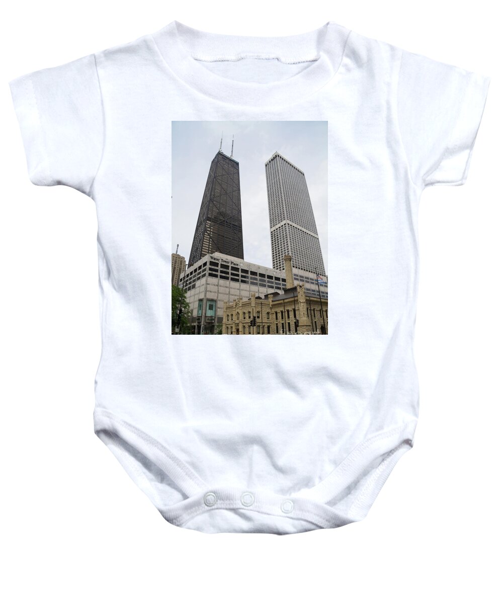 Chicago Baby Onesie featuring the photograph Water Tower Place and Company by David Levin