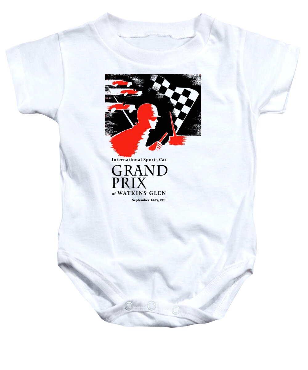 New York Baby Onesie featuring the photograph Watkins Glen Grand Prix 1951 by Mark Rogan