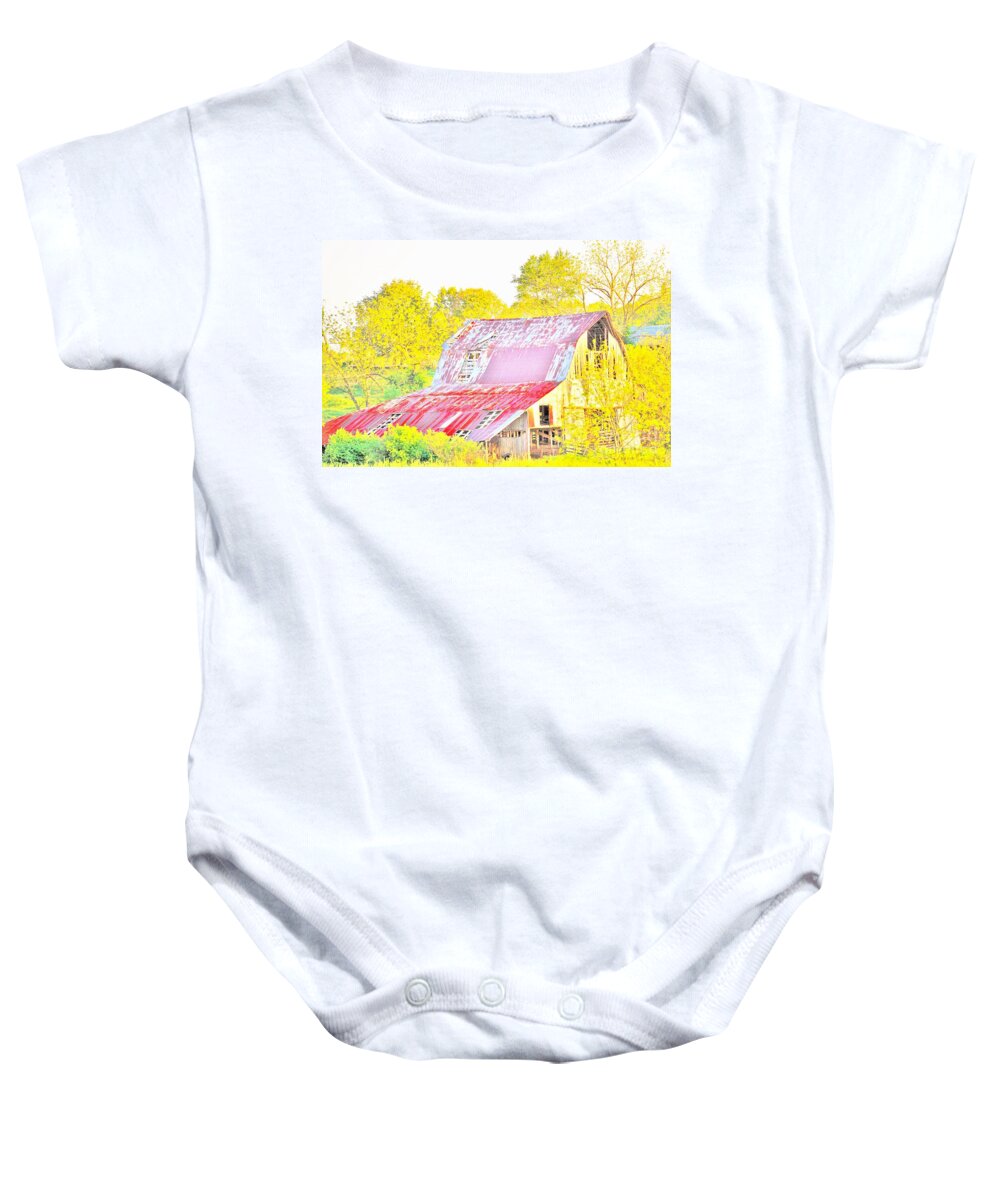 Old Baby Onesie featuring the photograph Wear and Tear by Merle Grenz