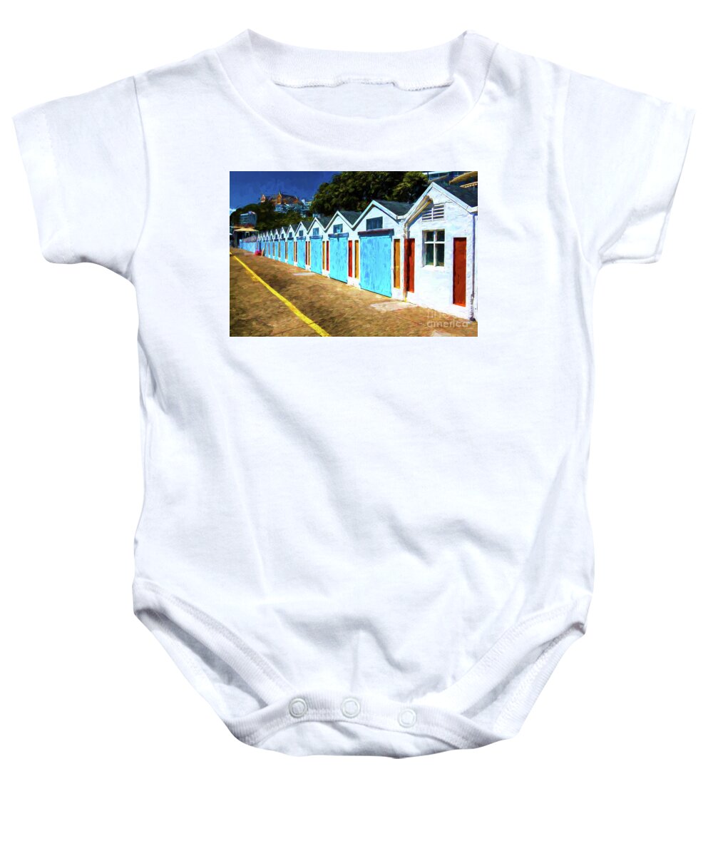 Wellington Sailing Club Baby Onesie featuring the photograph Wellington Sailing Club, New Zealand by Sheila Smart Fine Art Photography