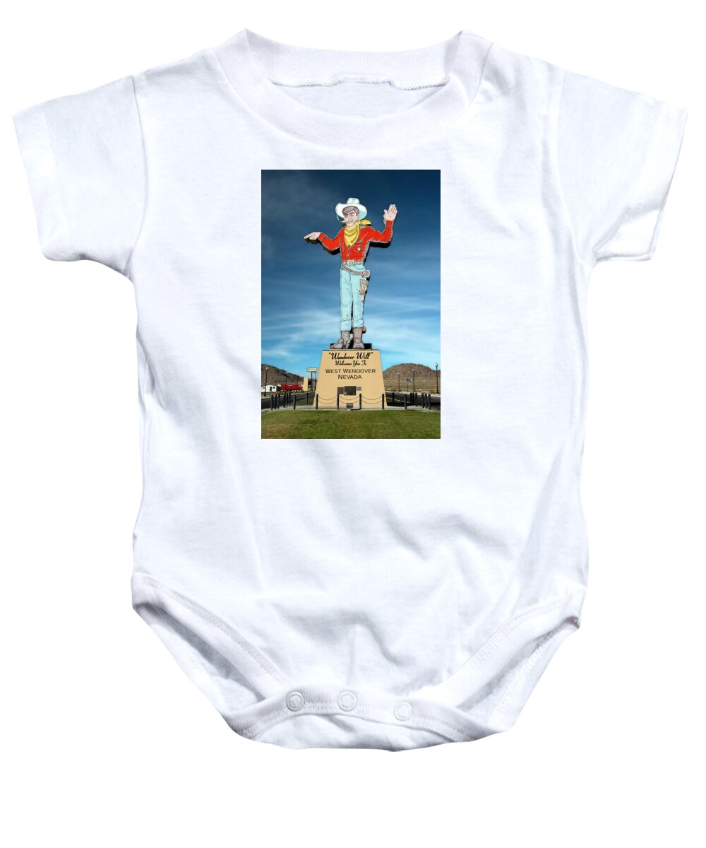 Wendover Will Baby Onesie featuring the photograph Wendover Will by Gary Warnimont