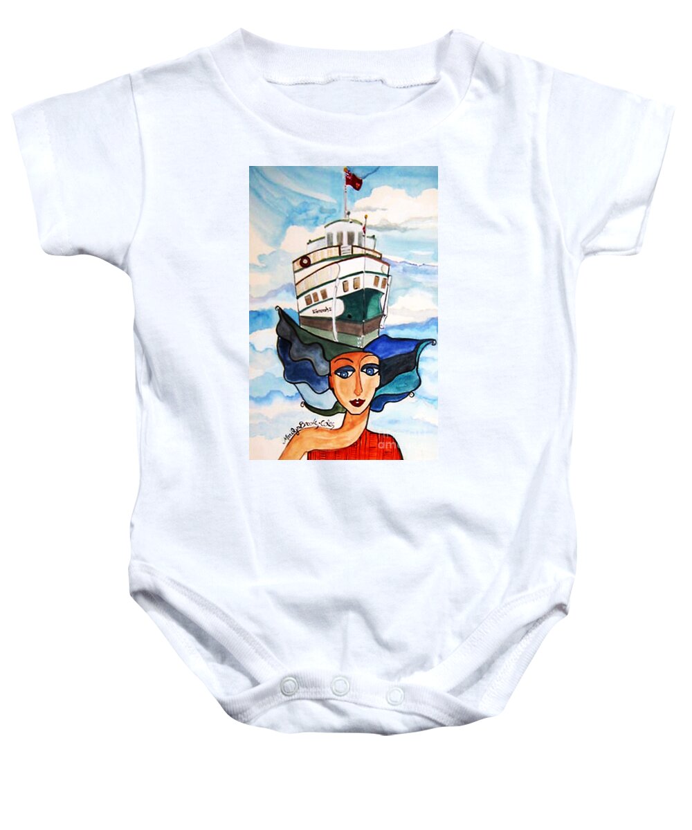 Boat Baby Onesie featuring the painting Wenonah 2 by Marilyn Brooks