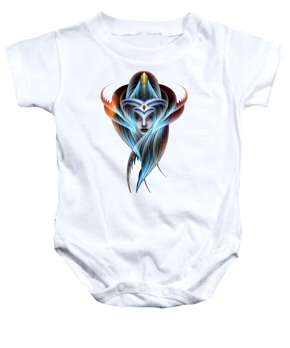 Arsencia Baby Onesie featuring the digital art What Dreams Are Made Of GeomatCLR Fractal Portrait by Xzendor7