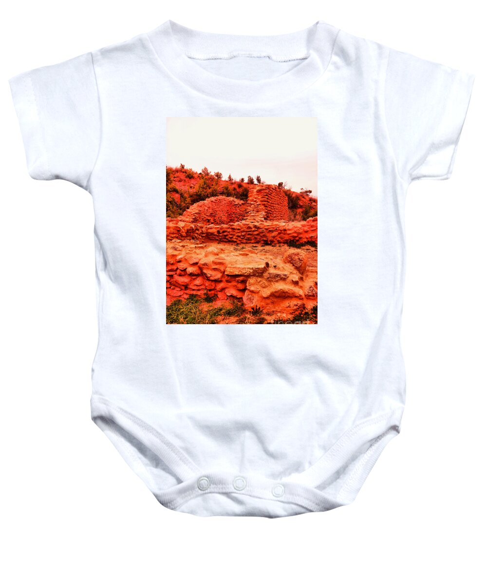 Ruins Baby Onesie featuring the photograph Where ancient ghosts remember by Jeff Swan