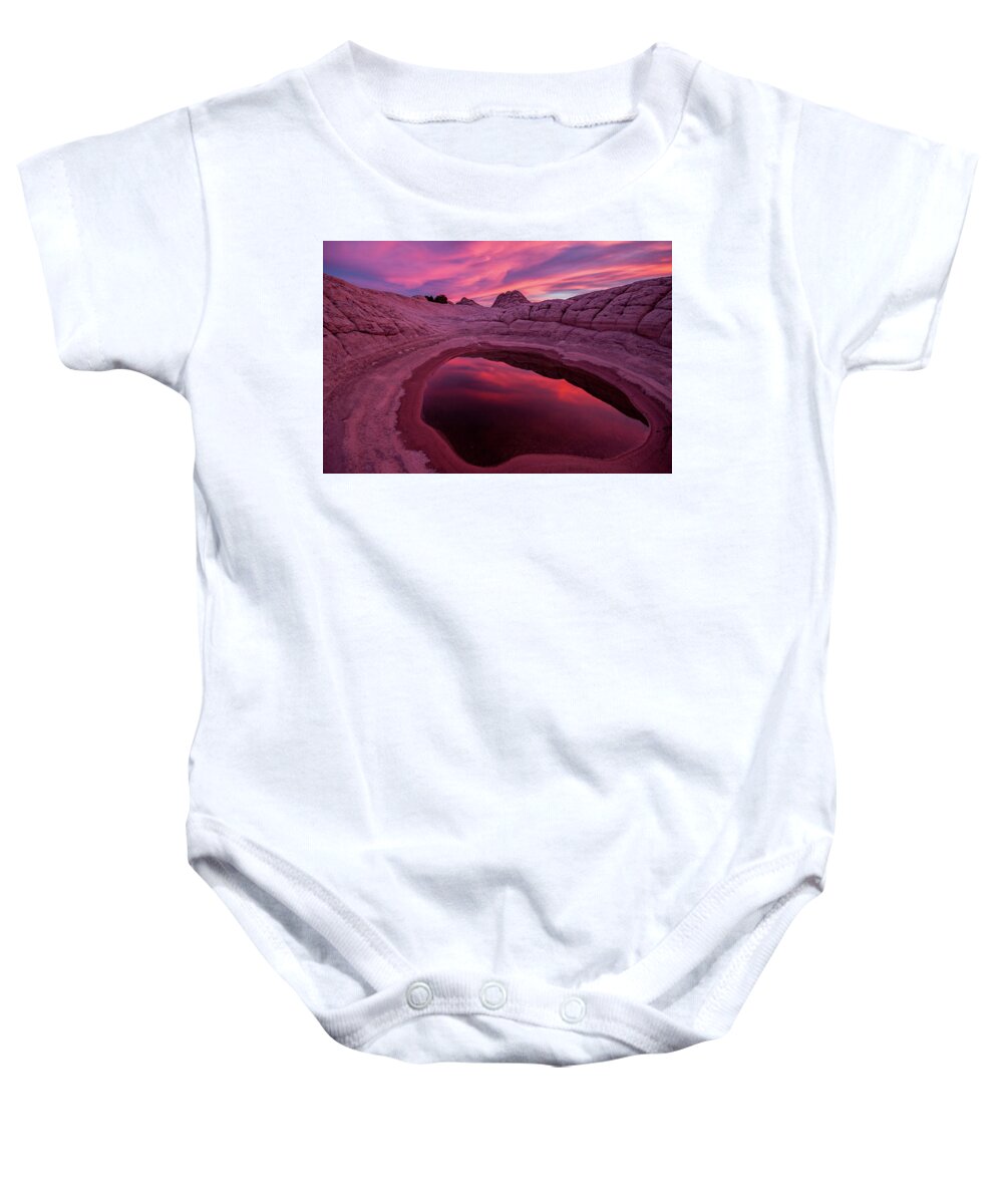 White Pocket Baby Onesie featuring the photograph White Pocket Sunset by Wesley Aston