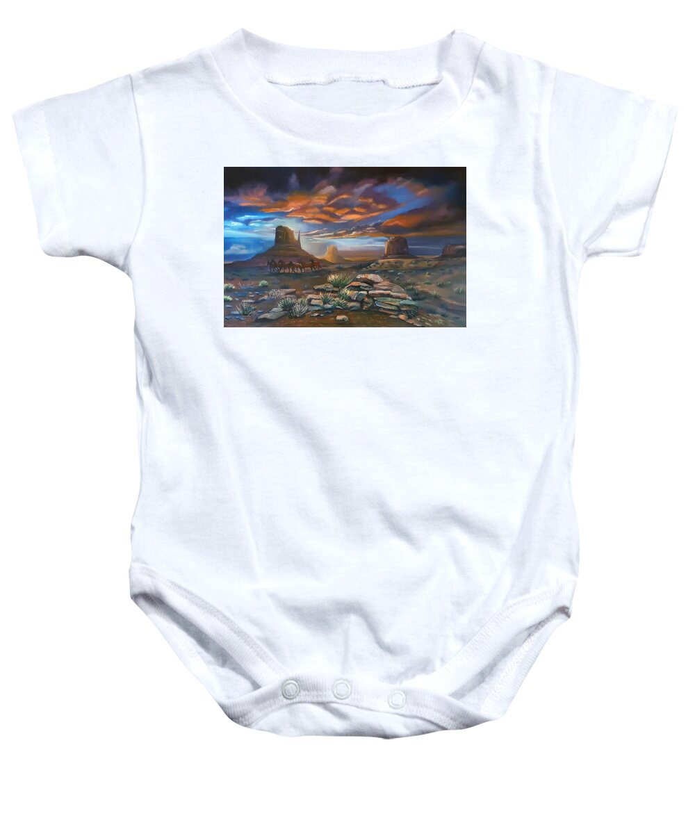Landscape Baby Onesie featuring the painting Wild and Free by Connie Rish
