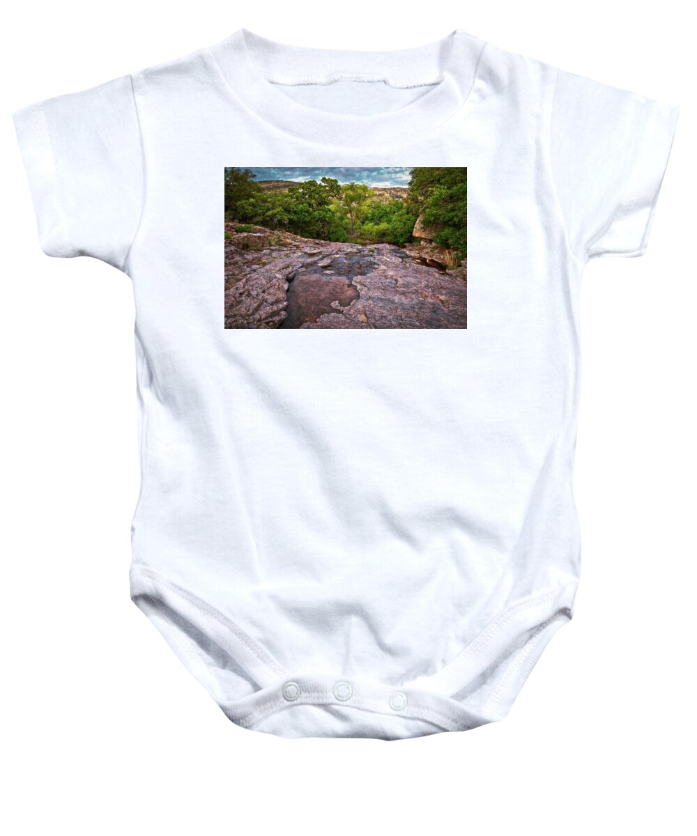Granite Stone Baby Onesie featuring the photograph Willow Loop by Linda Unger