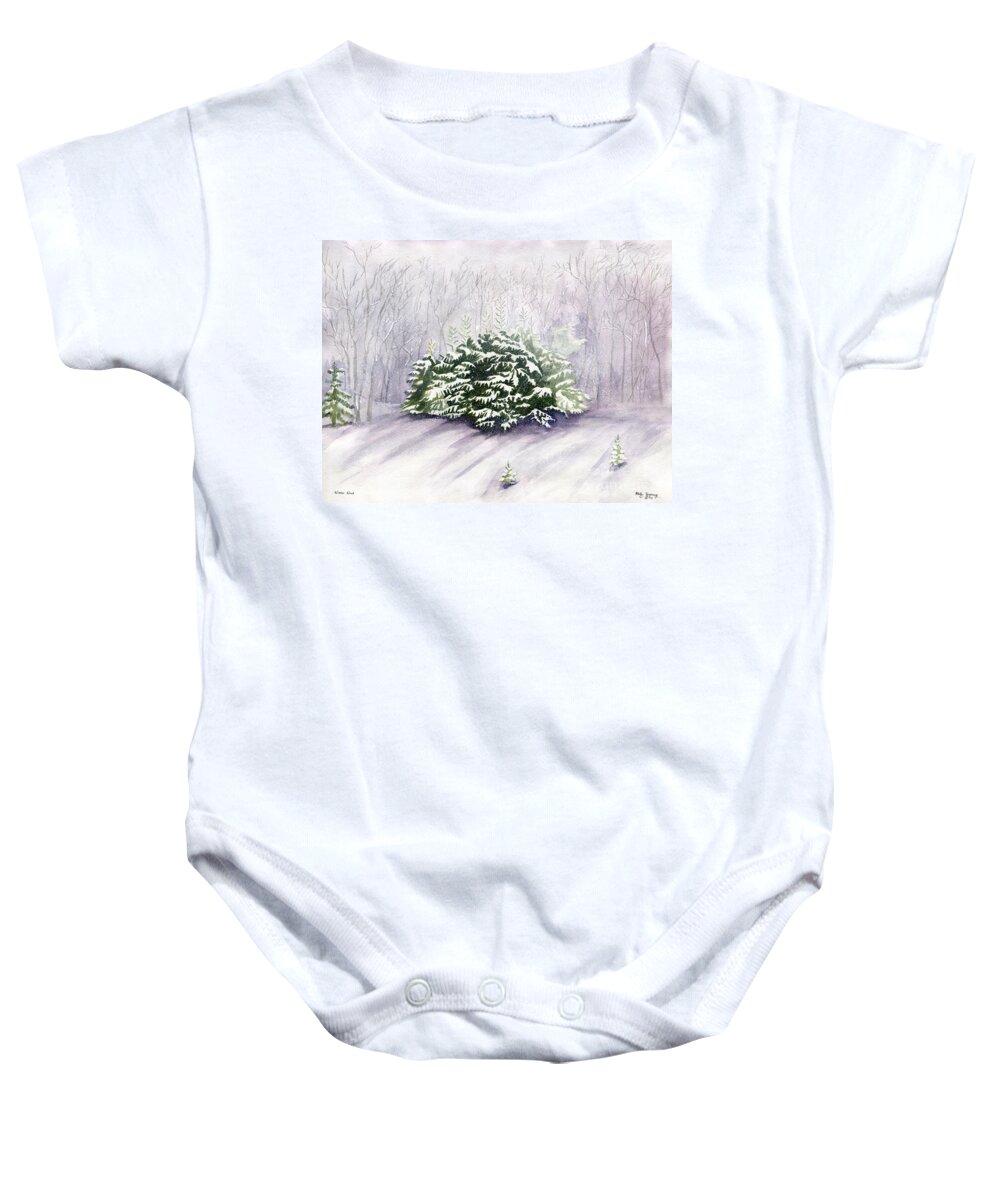 Winter Baby Onesie featuring the painting Winter Wind by Melly Terpening
