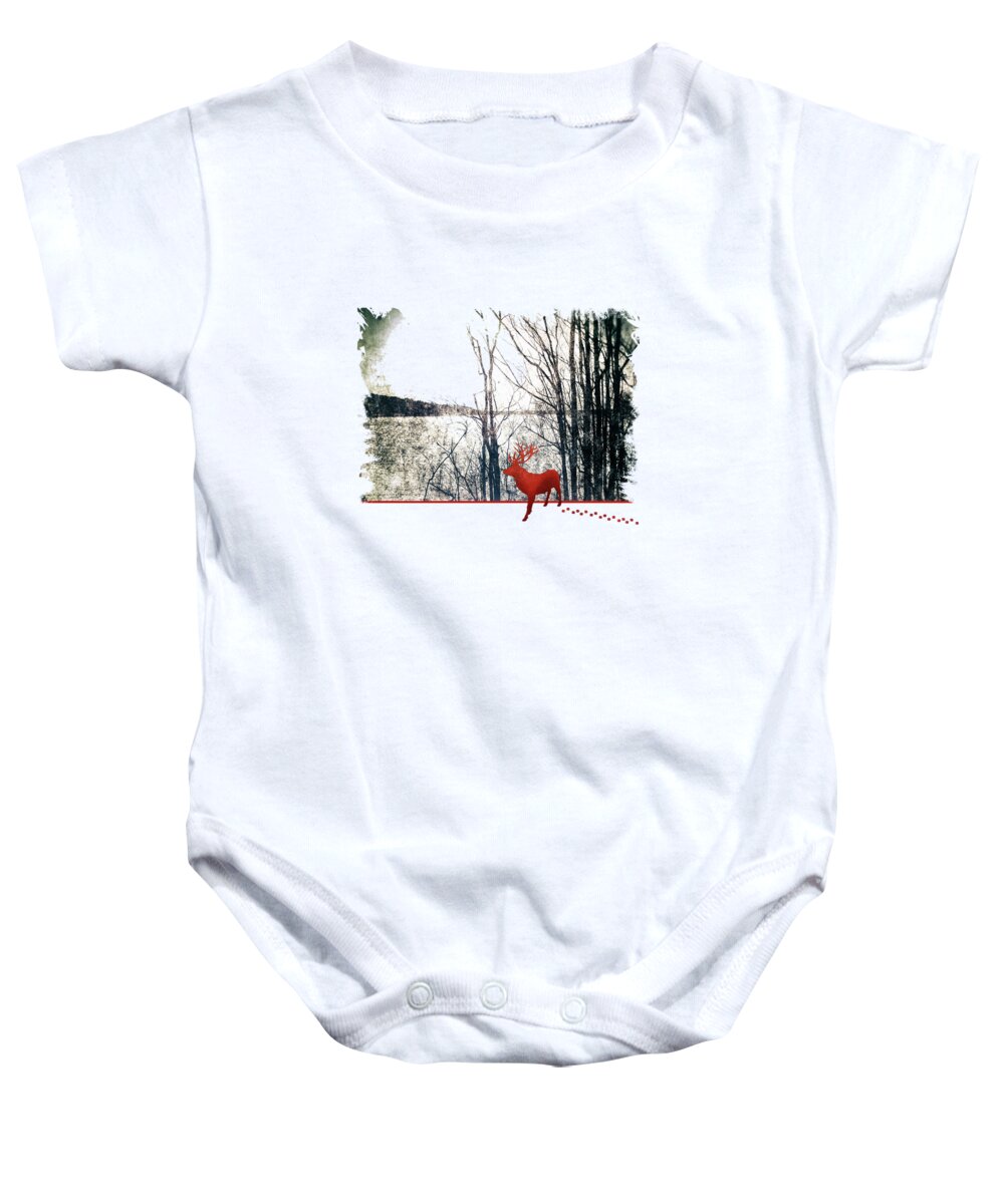 Winter Baby Onesie featuring the digital art Winters afternoon by Katherine Smit