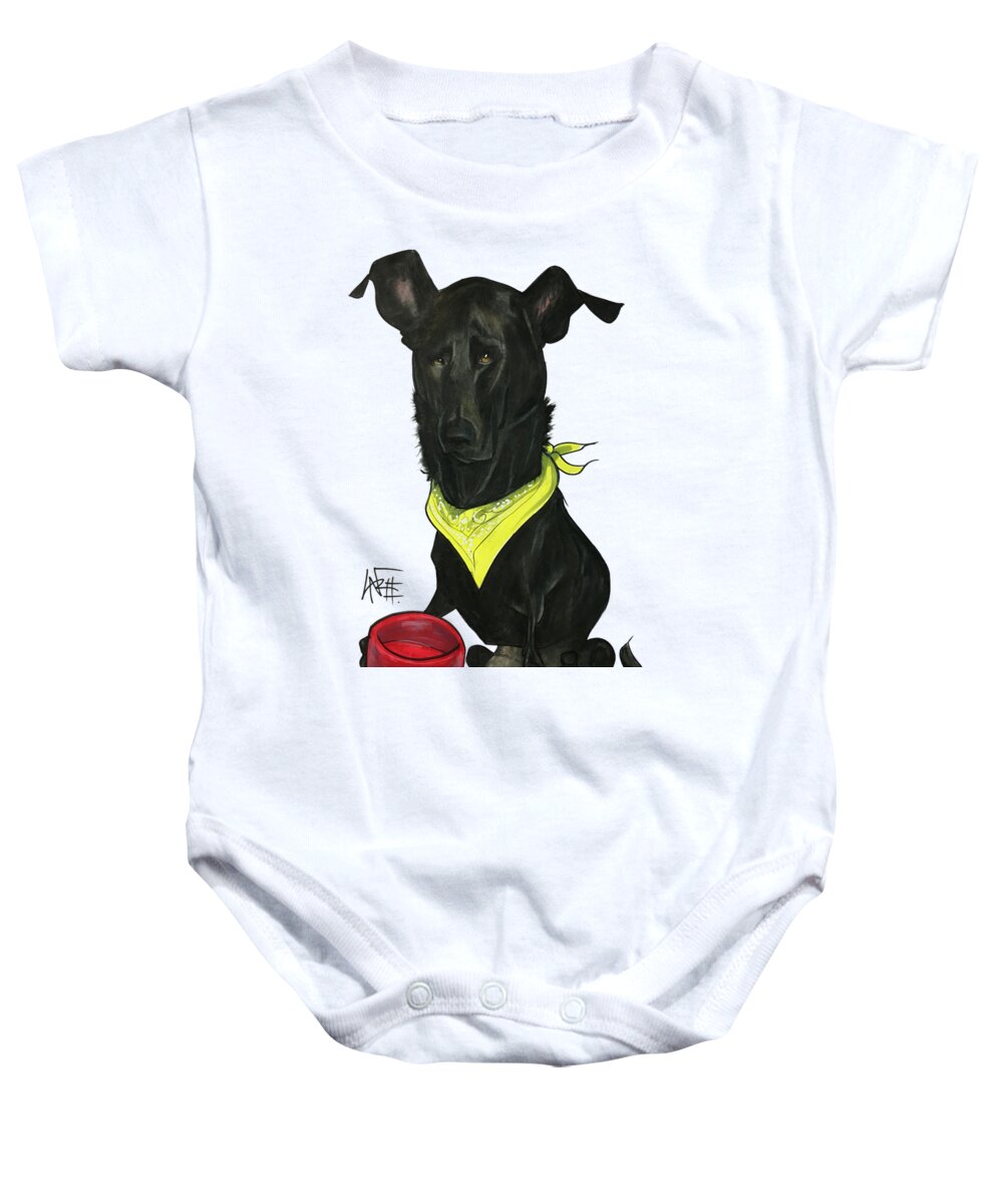 Pet Portrait Baby Onesie featuring the drawing Womack 3291 Charlie by Canine Caricatures By John LaFree