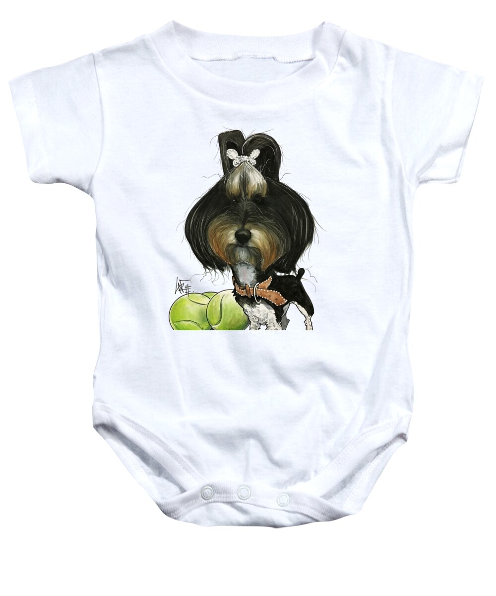 Pet Portrait Baby Onesie featuring the drawing Wright 7-1461 2 by John LaFree