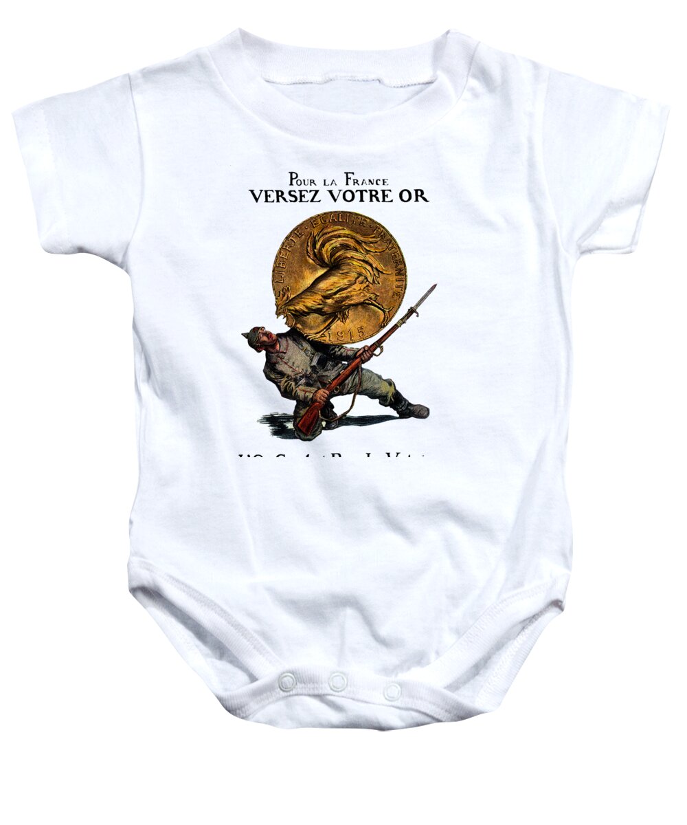 Historicimage Baby Onesie featuring the painting WWI Gold for French Victory by Historic Image