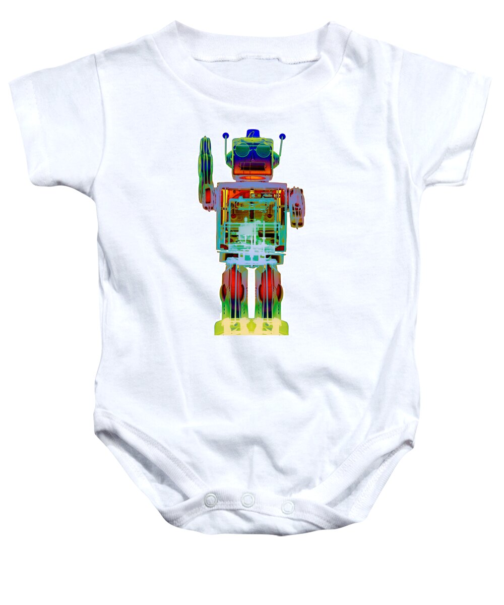 X-ray Art Baby Onesie featuring the photograph 4N0D3 X-ray Robot Art Photpgraph by Roy Livingston