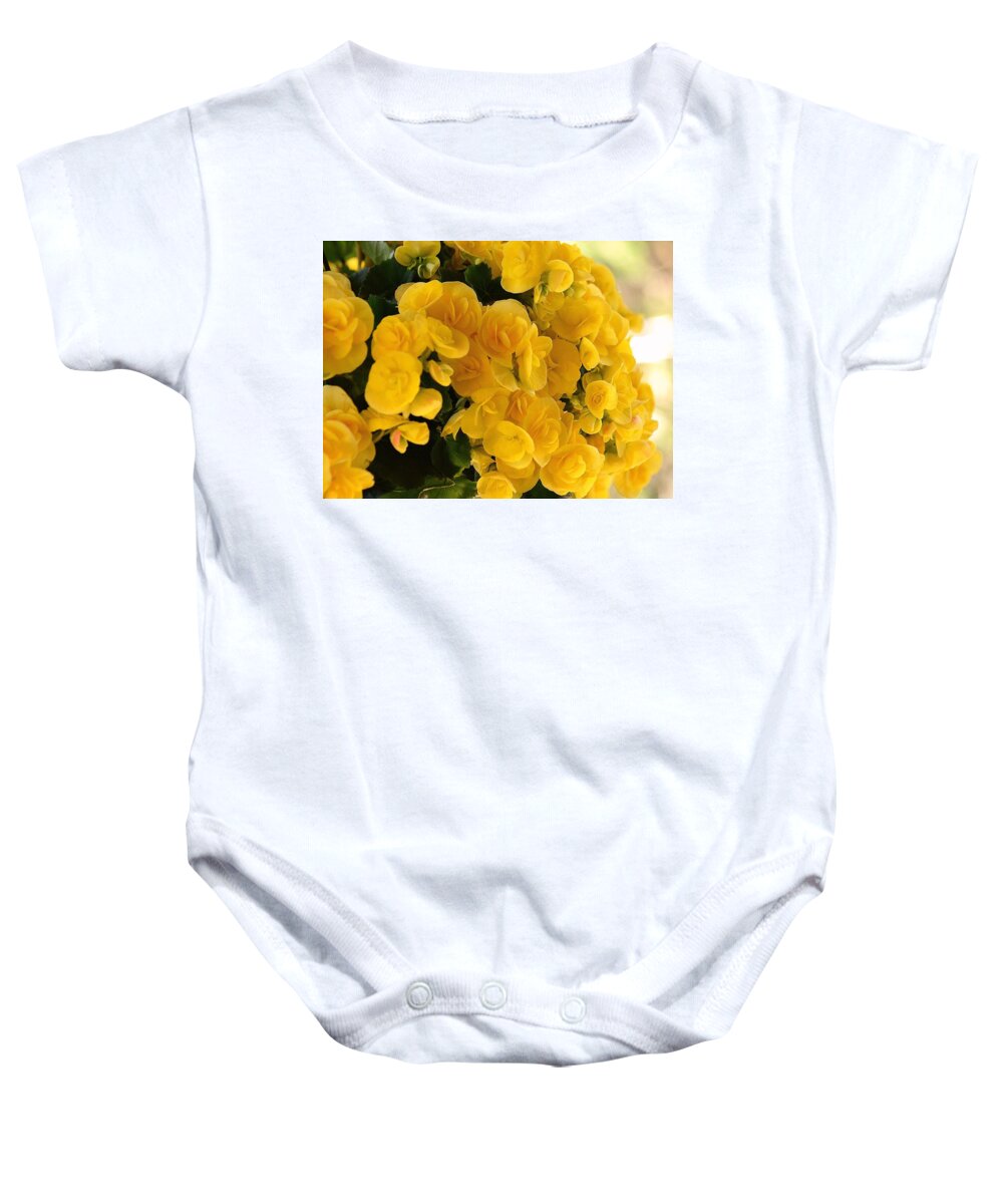 Flowers Baby Onesie featuring the photograph Yellow Begonia by Judy Genovese