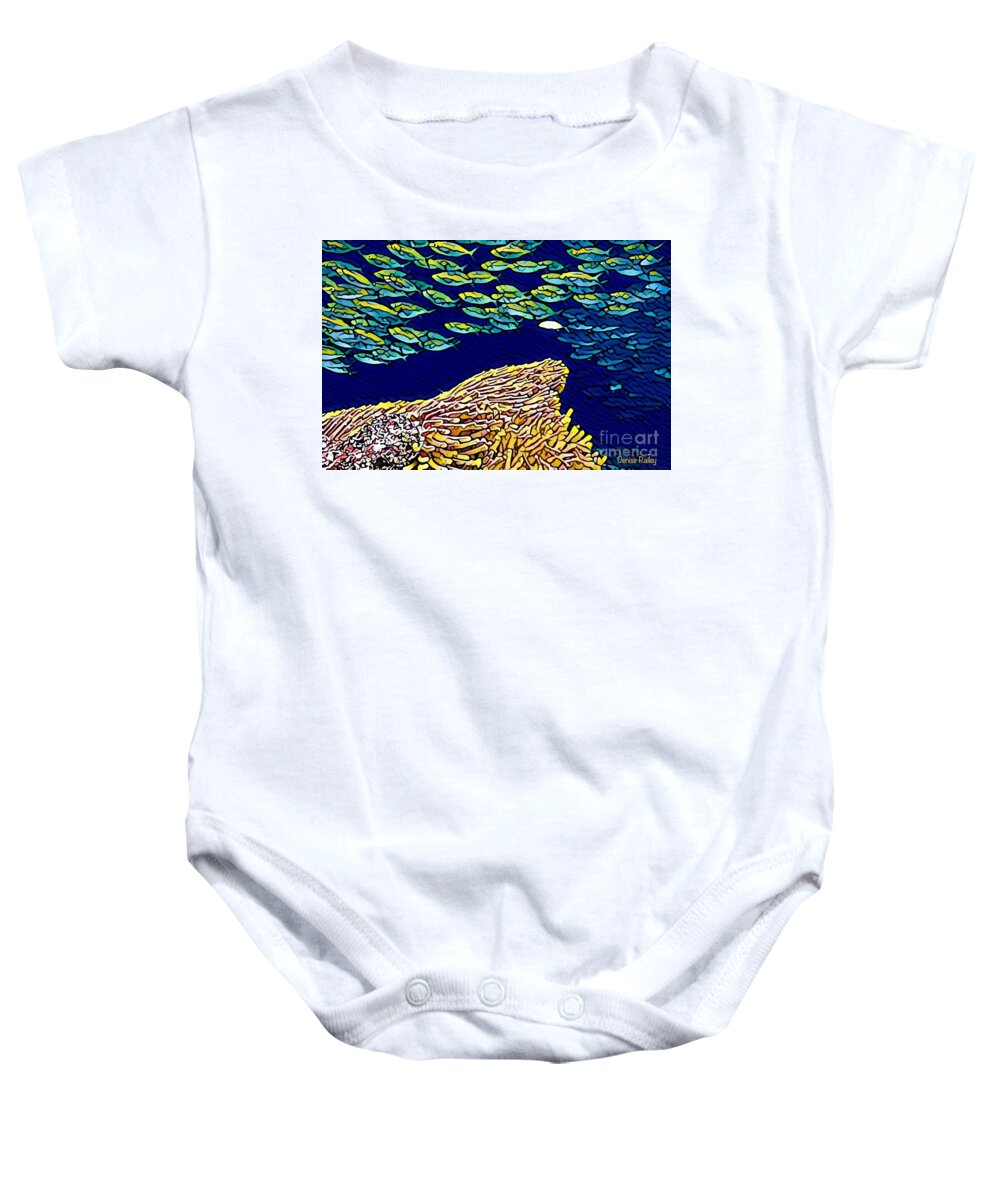 Coral Reef Baby Onesie featuring the digital art You Be You by Denise Railey