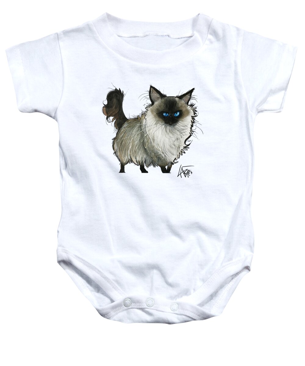 Cat Baby Onesie featuring the drawing Young 3746 by John LaFree