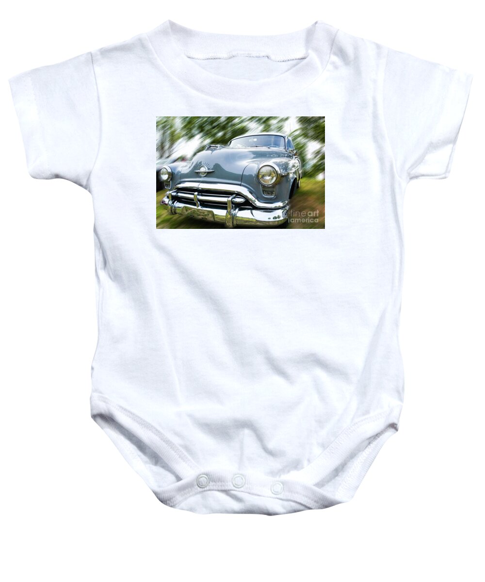 Oldsmobile Baby Onesie featuring the photograph Your Fathers Oldsmobile by Lisa Kilby