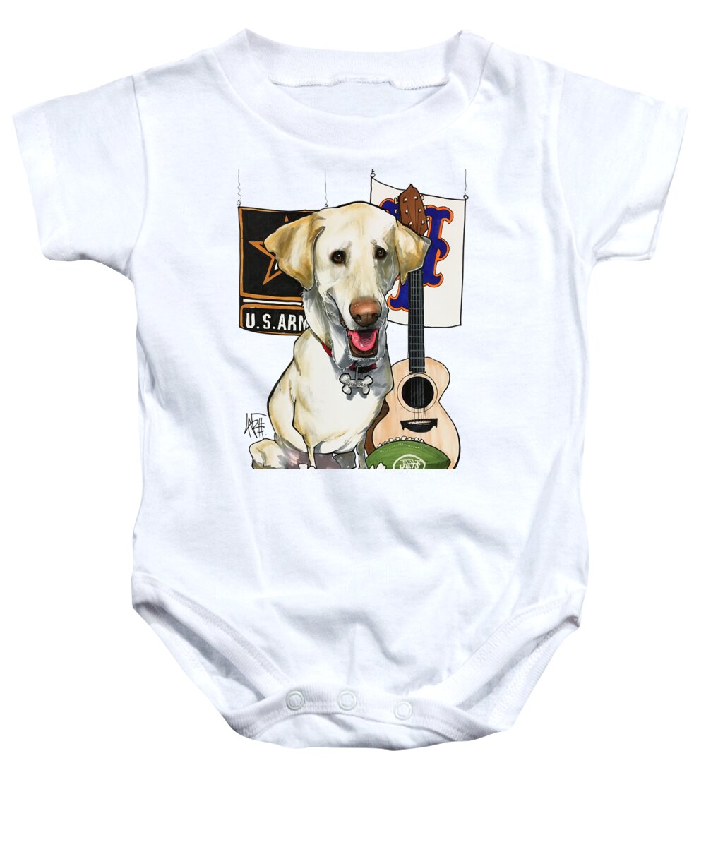 Pet Portrait Baby Onesie featuring the drawing Zito 3296 by John LaFree